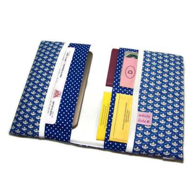 Reiseorganizer Schiff Ahoi blau weiß Reiseetui Travel Organizer Dokumententasche Etui für Dokumente Reiseunterlagen