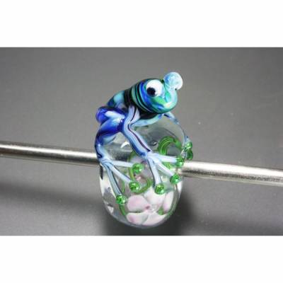 Glasperle "Frosch", lampwork