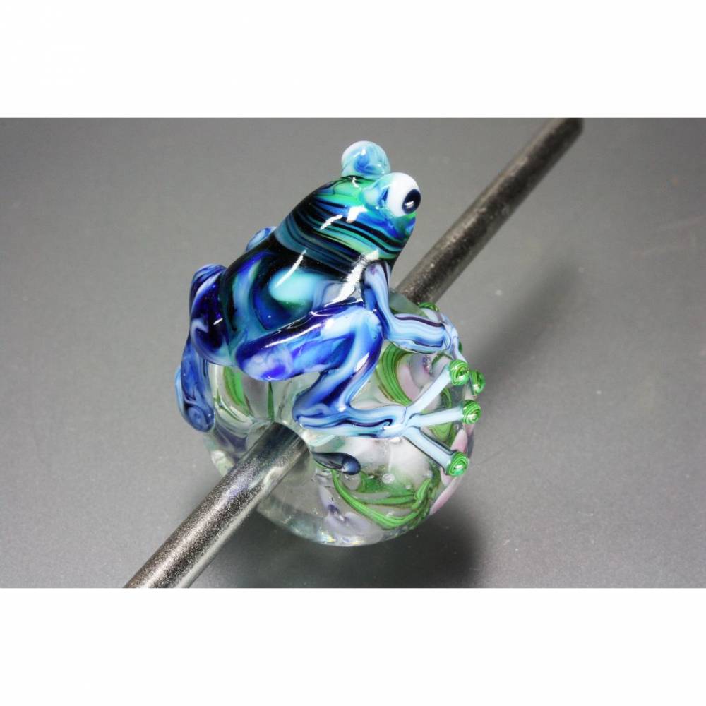 Glasperle "Frosch", lampwork Bild 2