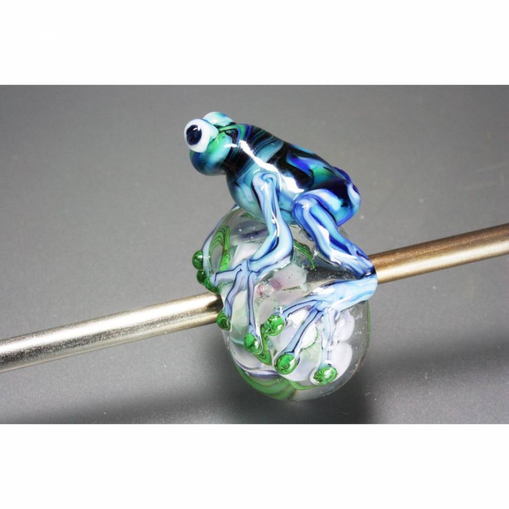 Glasperle "Frosch", lampwork Bild 4