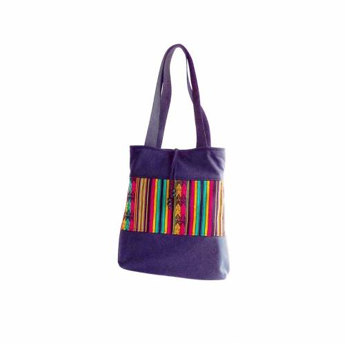 Geräumiger Shopper - Stoff "Peru" mit Softshell, Tragetasche, Schultertasche, Handtasche, Shopper 