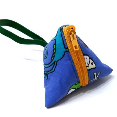 Schnullertasche, Pyramidentasche mit Geckos