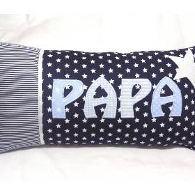 Personalisiertes Papa Kissen mit Stern – Namenskissen als Geschenk, viele Farben, 20x40cm