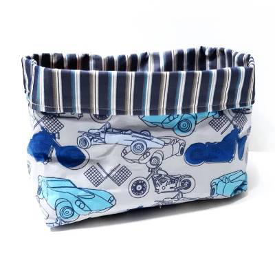 Kinder Stoffkiste mit Fahrzeug Motiv