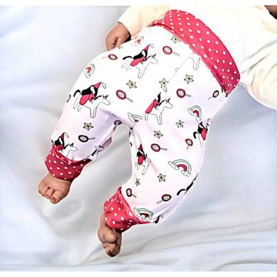 Baby und Kinder Pumphose rosa – Bequeme Baumwolljersey Hose Gr. 50 bis 68