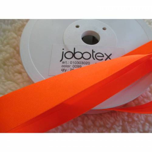 1 m Neon - Schrägband,Einfassband Jobotex Neon orange Oeko-Tex Standard 100  (1m/1,00  €)
