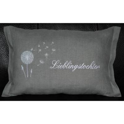 Lieblingsmensch Leinenkissen mit Pusteblume,bestickt, personalisierbar 