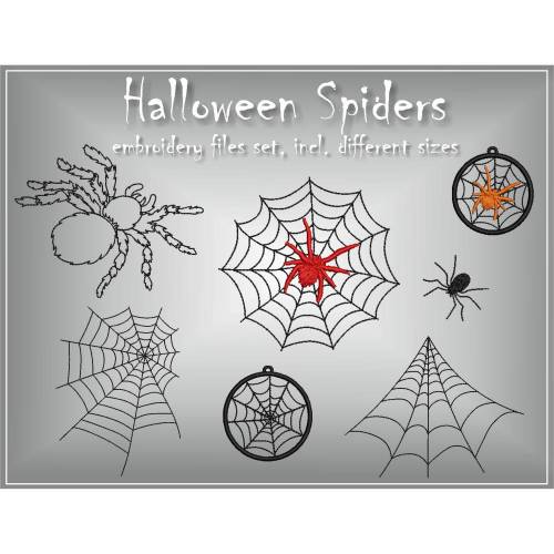 Halloween Spinnen Stickdateien Set