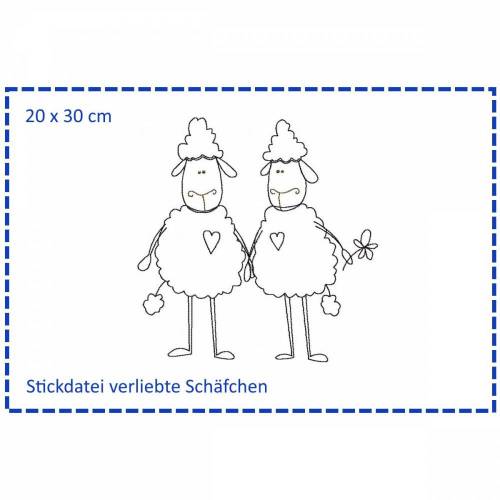 Verliebte Schäfchen Stickdatei 20x30