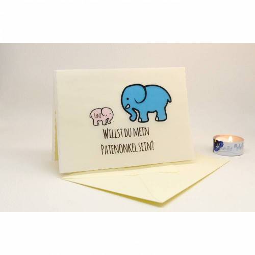 Elefant Karte Patenfrage Patenonkel Patentante