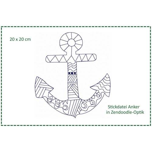 Anker Zendoodle Stickdatei 20x20
