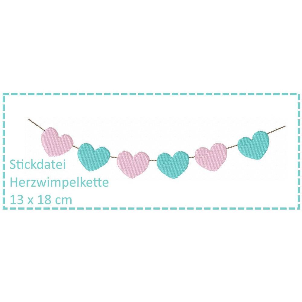 Wimpelkette aus Herzen 13x18 Bild 1