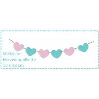 Wimpelkette aus Herzen 13x18