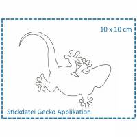 Stickdatei Gecko mini 10x10 Fransen-Applikation