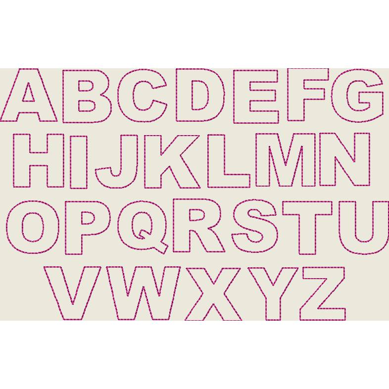Stickdatei  Buchstaben ABC, Doodle Schrift, Applikation   Set 053 Bild 1