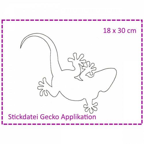 Stickdatei Gecko 18x30 Fransen-Applikation