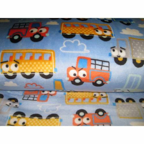 Flanell Fleece Autos hellblau(1m/10,-€)