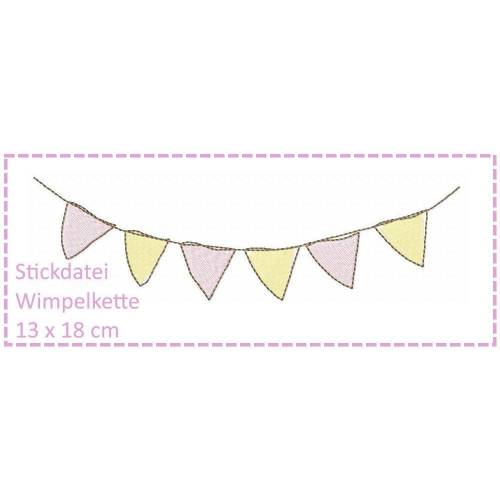 Wimpelkette 13x18 Stickdatei