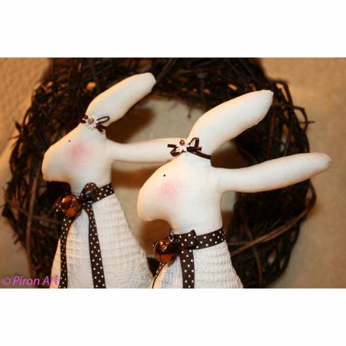 Zuckersüßes Hasenpärchen - weiß-braun