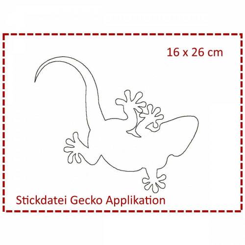 Stickdatei Gecko 16x26 Fransen-Applikation