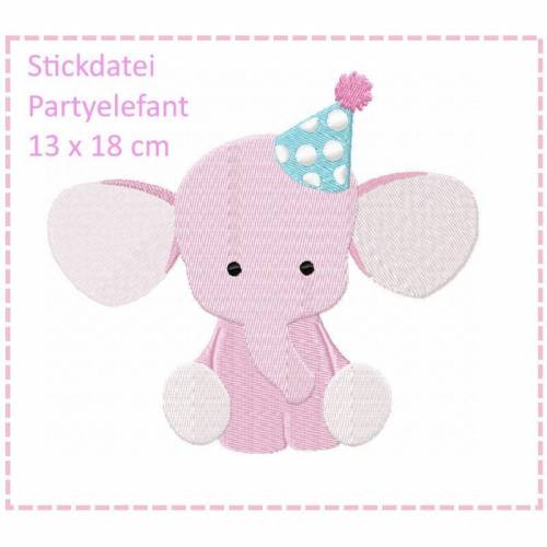 Partyelefant 13x18 Stickdatei