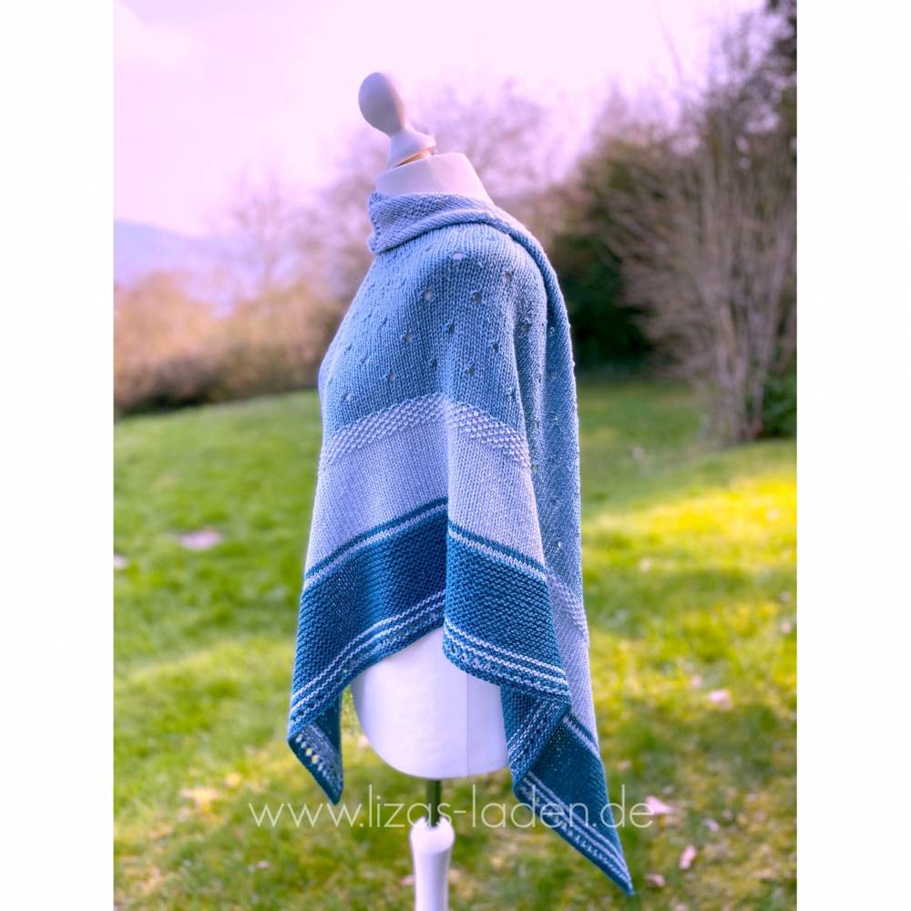 Strickanleitung Lizas 3-farbiges Dreieckstuch Bild 5