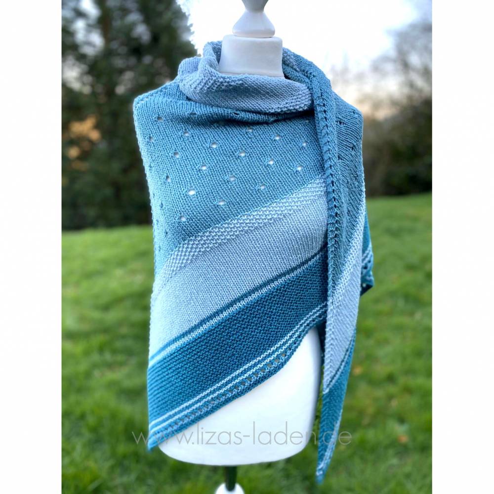 Strickanleitung Lizas 3-farbiges Dreieckstuch Bild 6