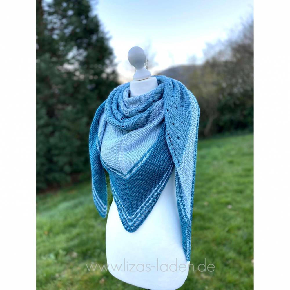 Strickanleitung Lizas 3-farbiges Dreieckstuch Bild 7