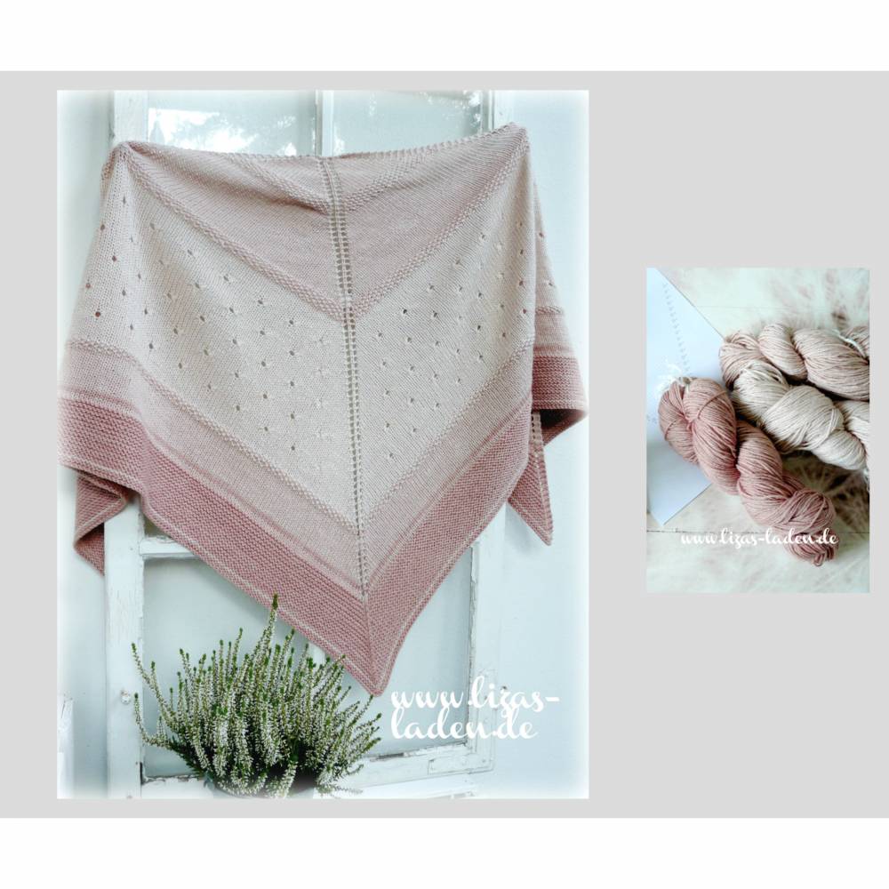 Strickanleitung Lizas 3-farbiges Dreieckstuch Bild 9
