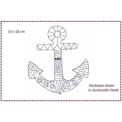 Anker Zendoodle Stickdatei 13x18