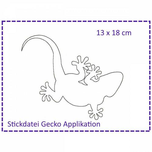 Stickdatei Gecko 13x18 Fransen-Applikation