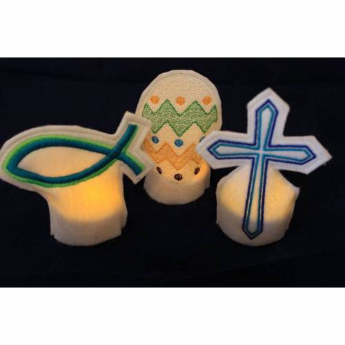 Teelichtcover Set "Christlich" Stickdatei ITH 10x10