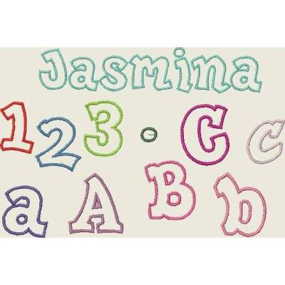 Stickdatei  Buchstaben 8cm ABC, Schrift  Applikation, Zahlen,   Set 236