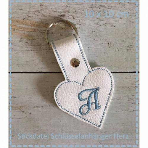 Schlüsselanhänger ITH  Herz ABC 10x10 cm
