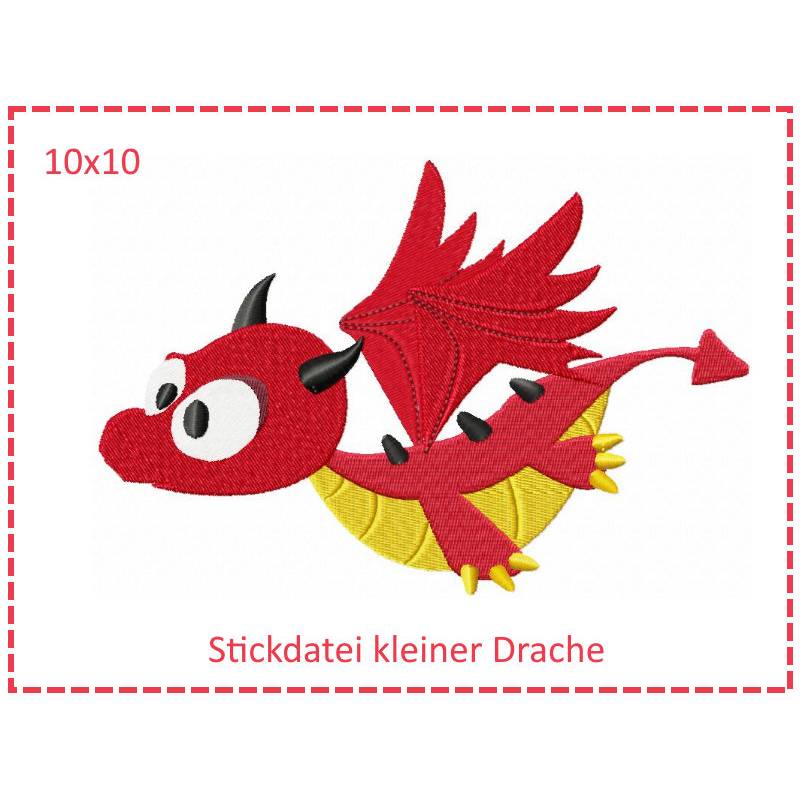 Kleiner Drache 10x10 Stickdatei Bild 1