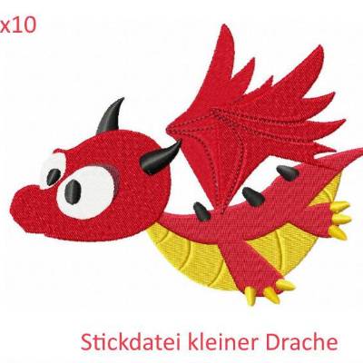 Kleiner Drache 10x10 Stickdatei