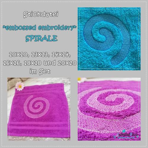 Stickdatei *embossed* SPIRALE 10x10, 13x13, 14x14, 16x16, 18x18 und 20x20
