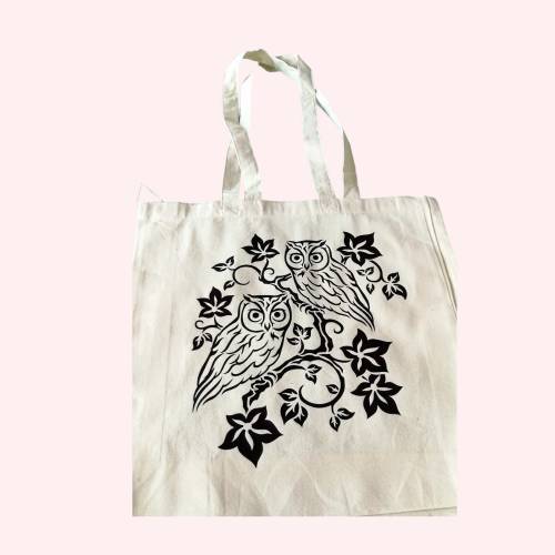Tasche zum Einkaufen mit langem Henkel und Motiv