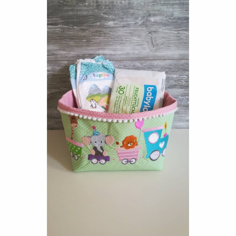 Elefantenparty Set 16x26 & 13x18 Stickdatei - Zug der Tiere - Giraffe - Elefant - Löwe - Wimpelkette Bild 2