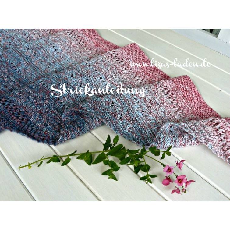 Strickanleitung Lizas Tuch Strawberry Jeans Bild 1