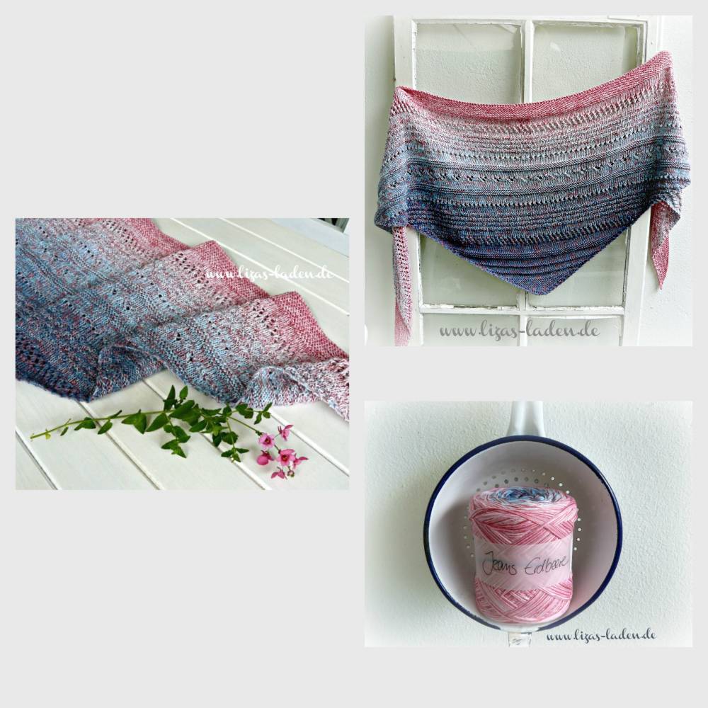 Strickanleitung Lizas Tuch Strawberry Jeans Bild 5
