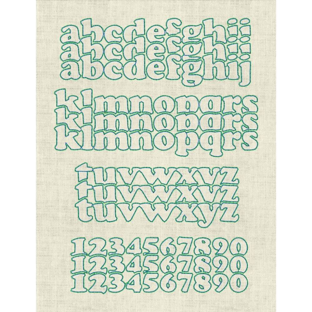Stickdatei 3D Triple Buchstaben & Zahlen 9,5cm | Set 987 | Maschinenstickerei Puffi Schaum Bild 7