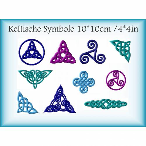 Keltische Symbole Stickdateien Set für den 10x10cm Rahmen
