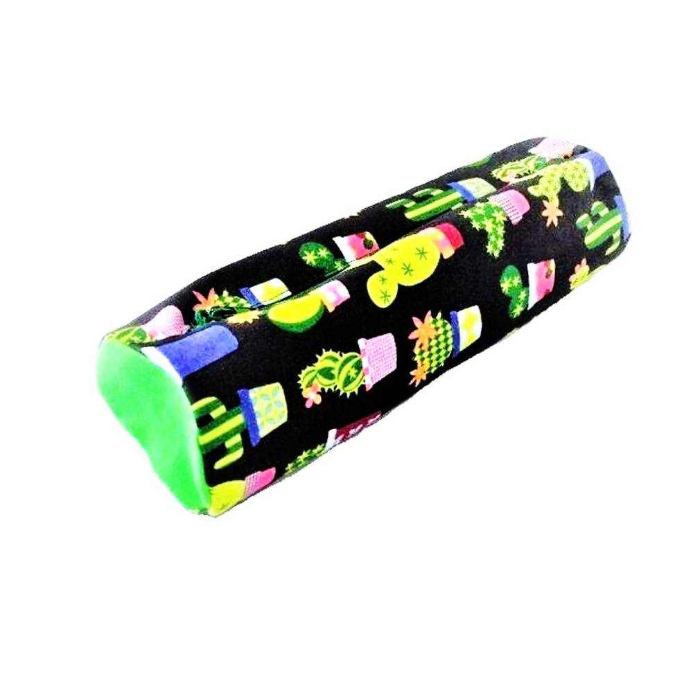 Schlampermppchen, Federmppchen schwarz/grn mit Kaktus Motiv