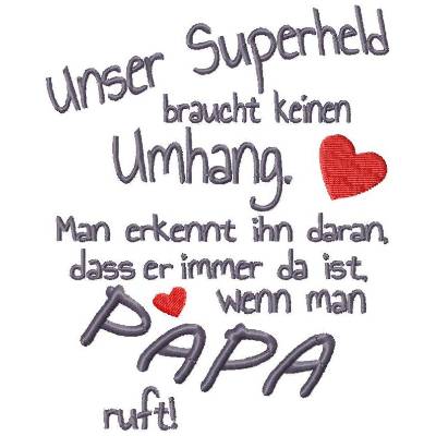 Stickdatei Superheld Papa