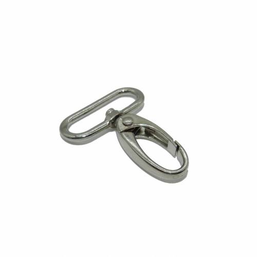 2 Karabinerhaken, silberfarben, Breite 25 mm oder 32 mm, Durchlass eckig mit abgerundeten Ecken
