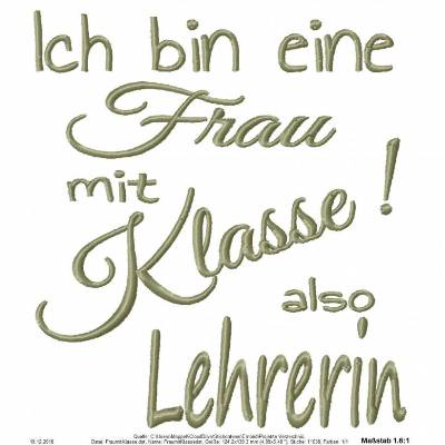 Stickdatei "Frau mit Klasse"