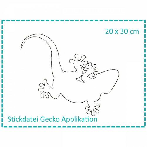 Stickdatei Gecko 20x30 Fransen-Applikation