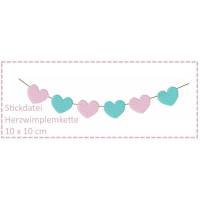 Wimpelkette aus Herzen 10x10 Stickdatei