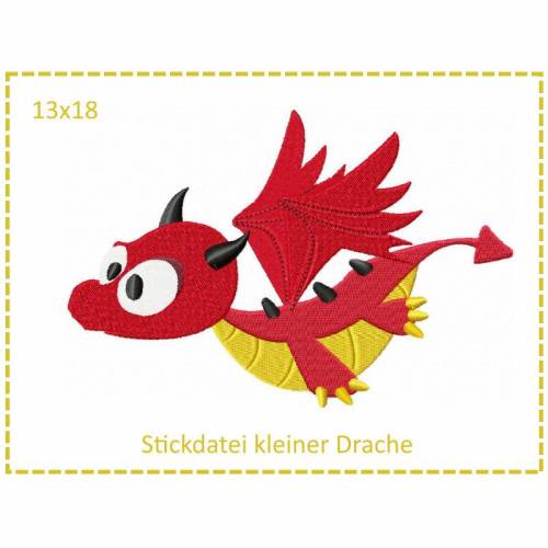 Kleiner Drache 13x18 Stickdatei